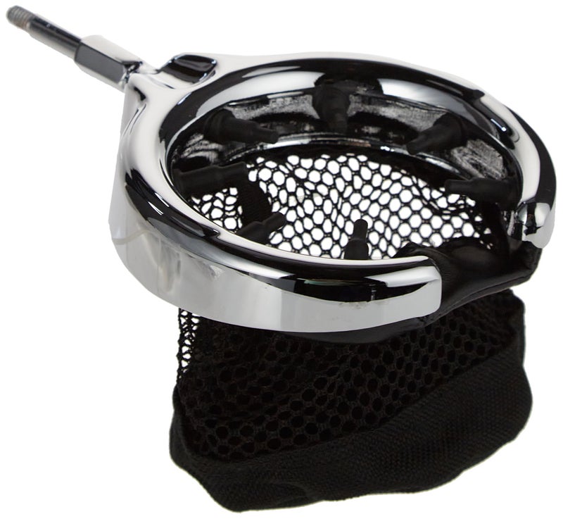 Kuryakyn 1475 Motorcycle Handlebar Accessory: Drink/Cup Holder with Mesh Basket, Universal Fit for Motorcycles with 1-1/4" Diameter Bars, Chrome - Image 1